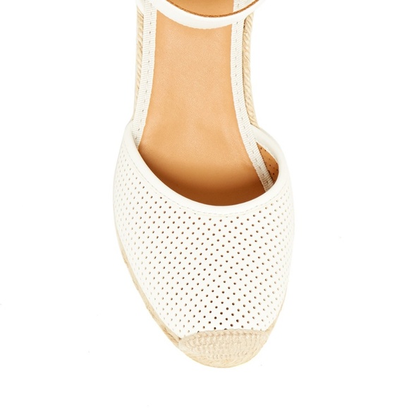 MARC JACOBS New Wedge Perforated Lamb Leather Pump Ankle Strap Espadrille๐HP๐ - Picture 7 of 9